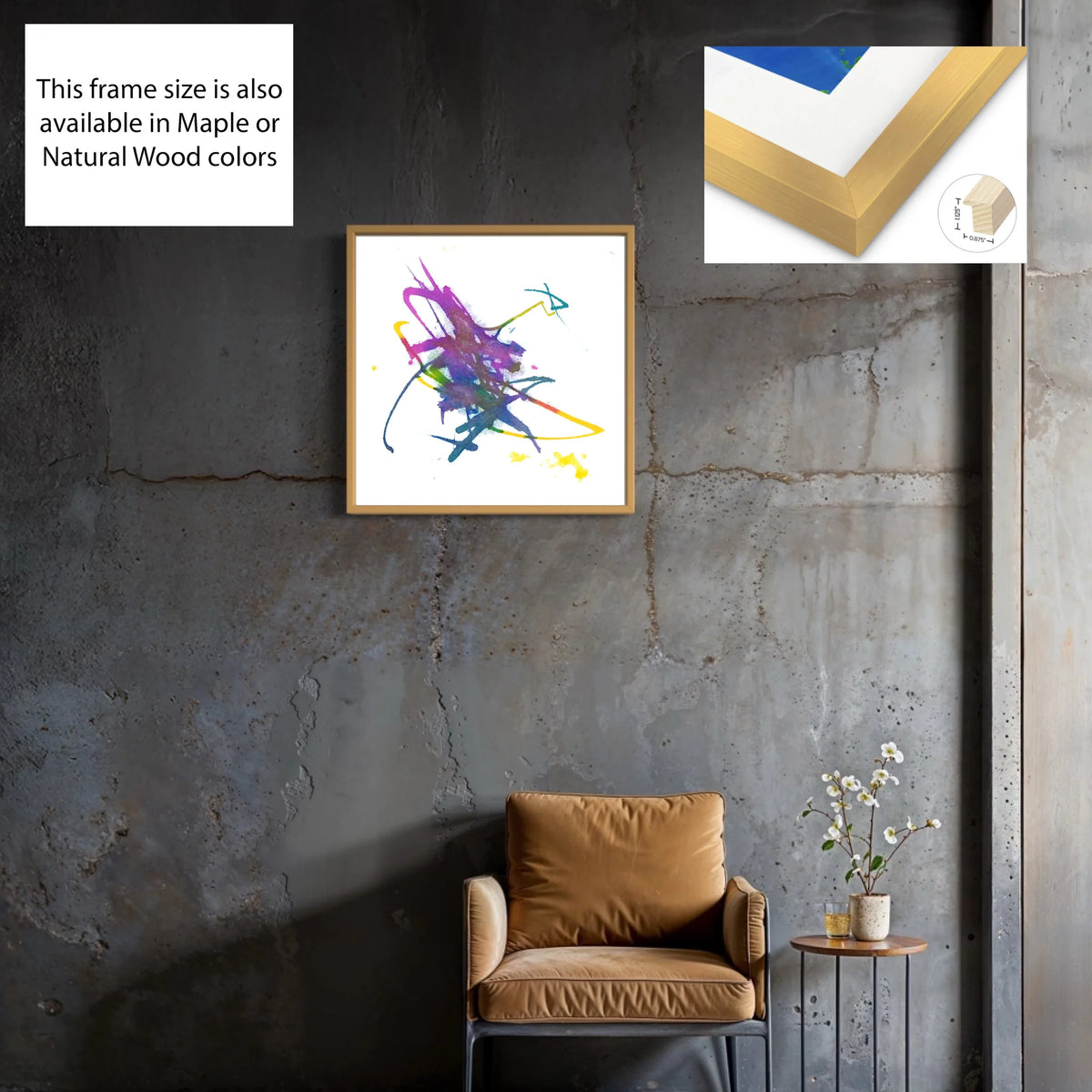 Canvas_solid wood gold 0.875x1.125