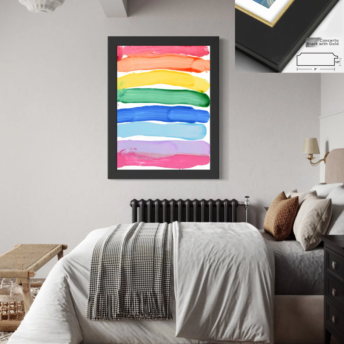 Concerto black with gold 3x1_R3to4_30x40in