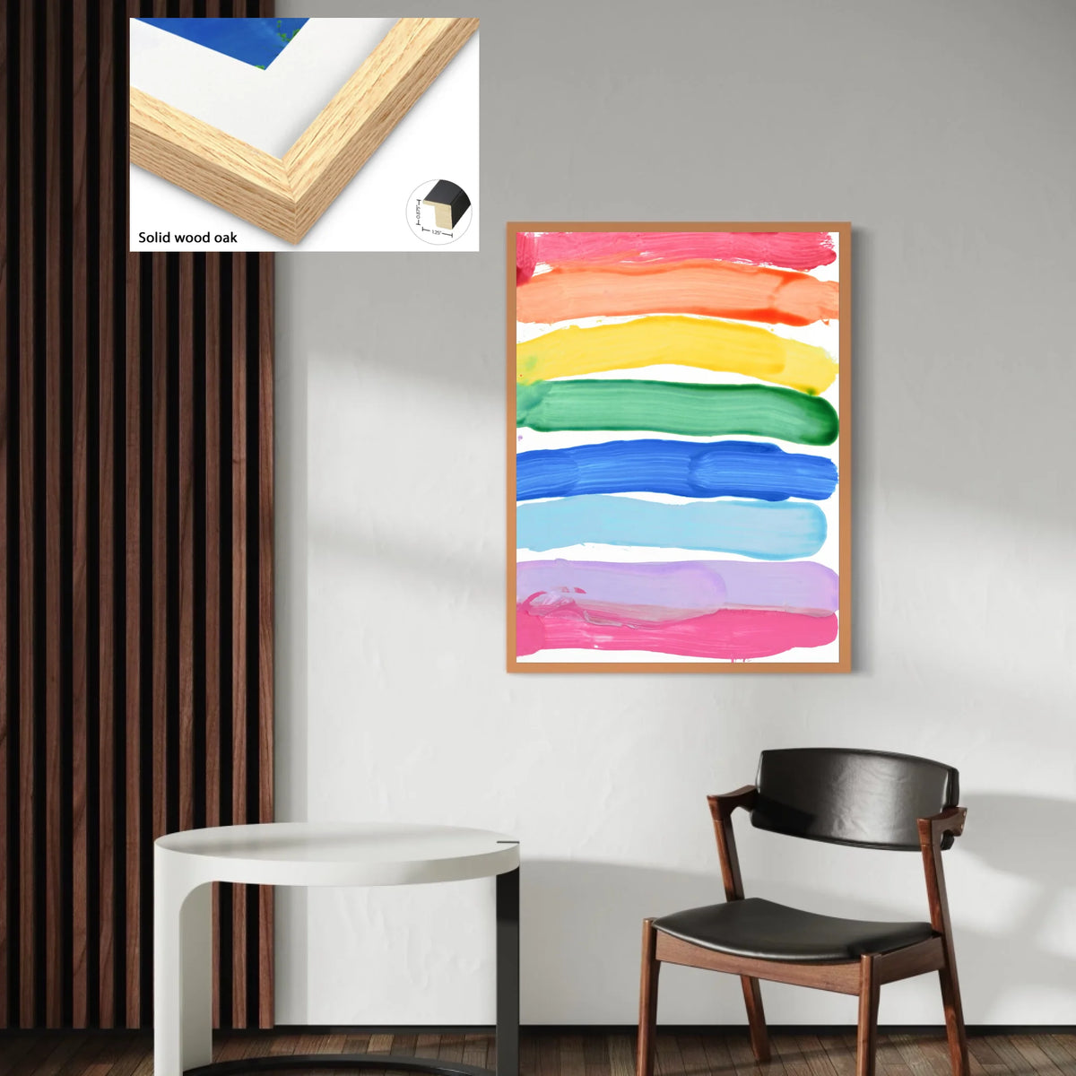 Solid wood oak 1.25x0.875_R3to4_30x40in