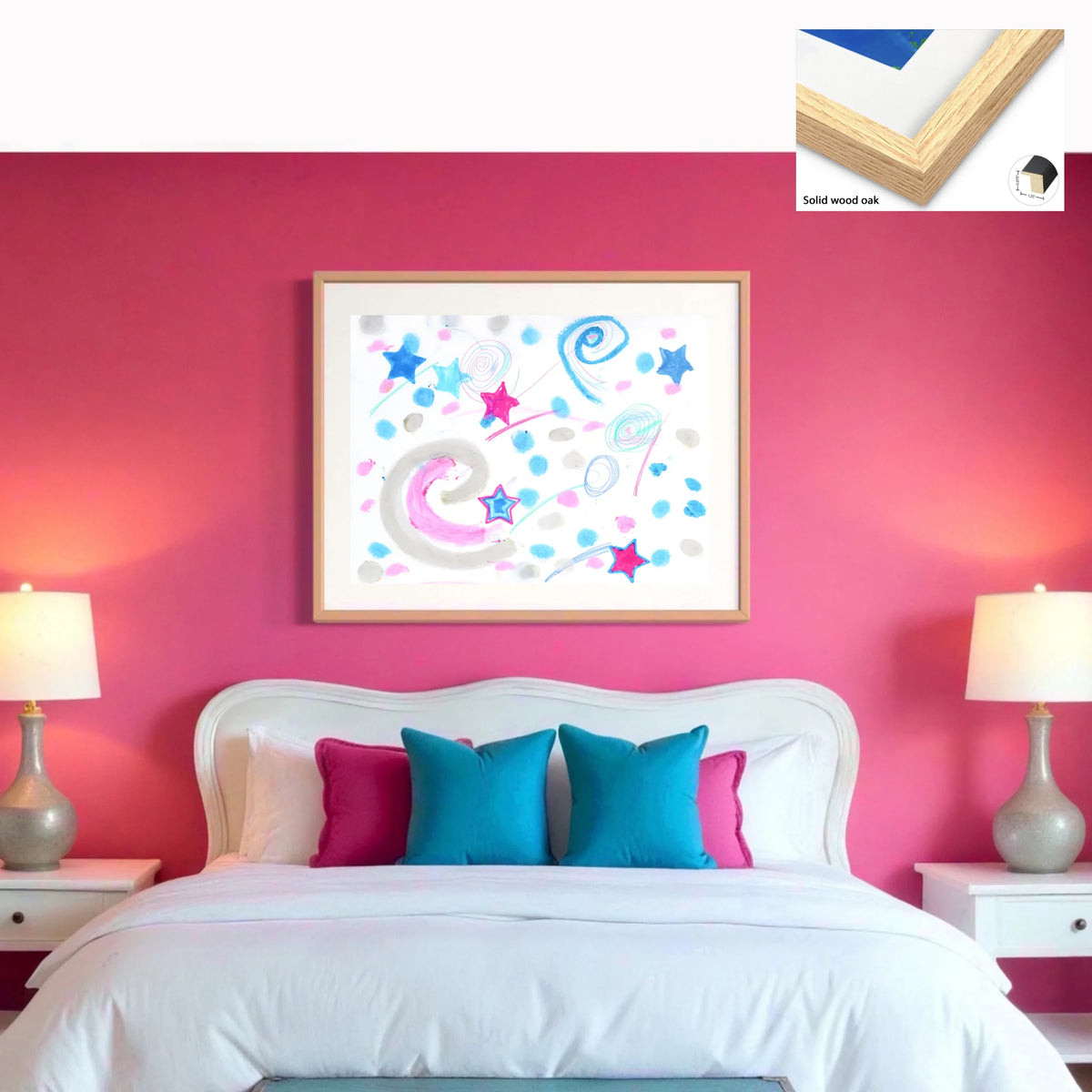 Solid wood oak square