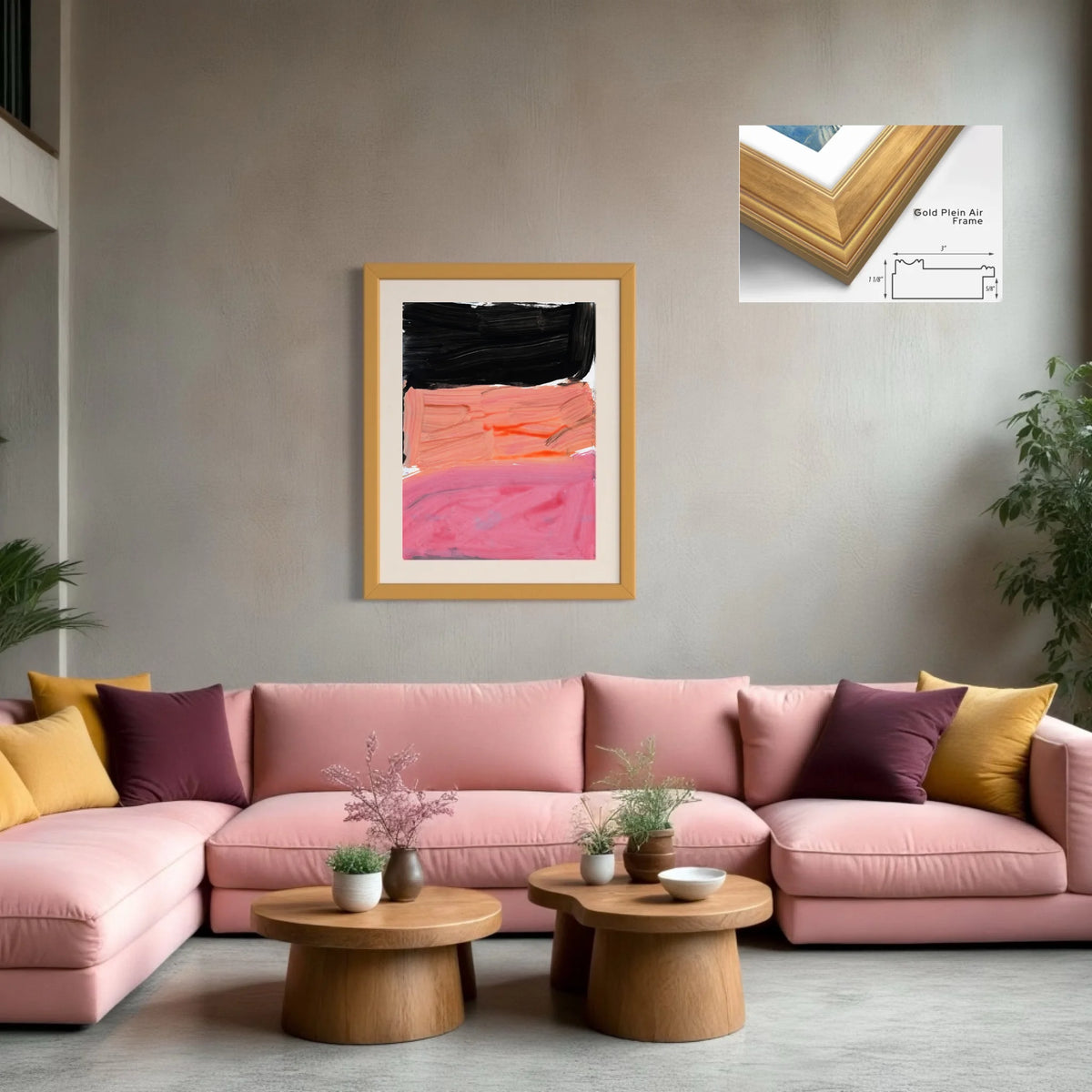 Paper prints_Plein air gold_off white matt 4%22_3x1_30x40in