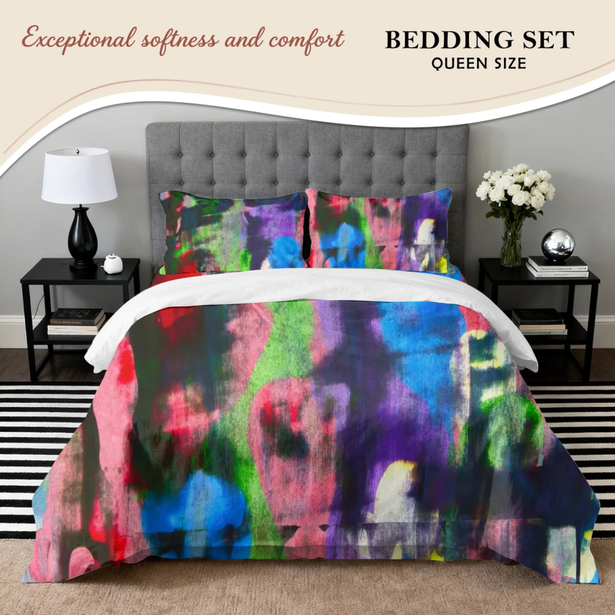 Queen Size Bedding Set, D-2739, Summer 26, Buy as is