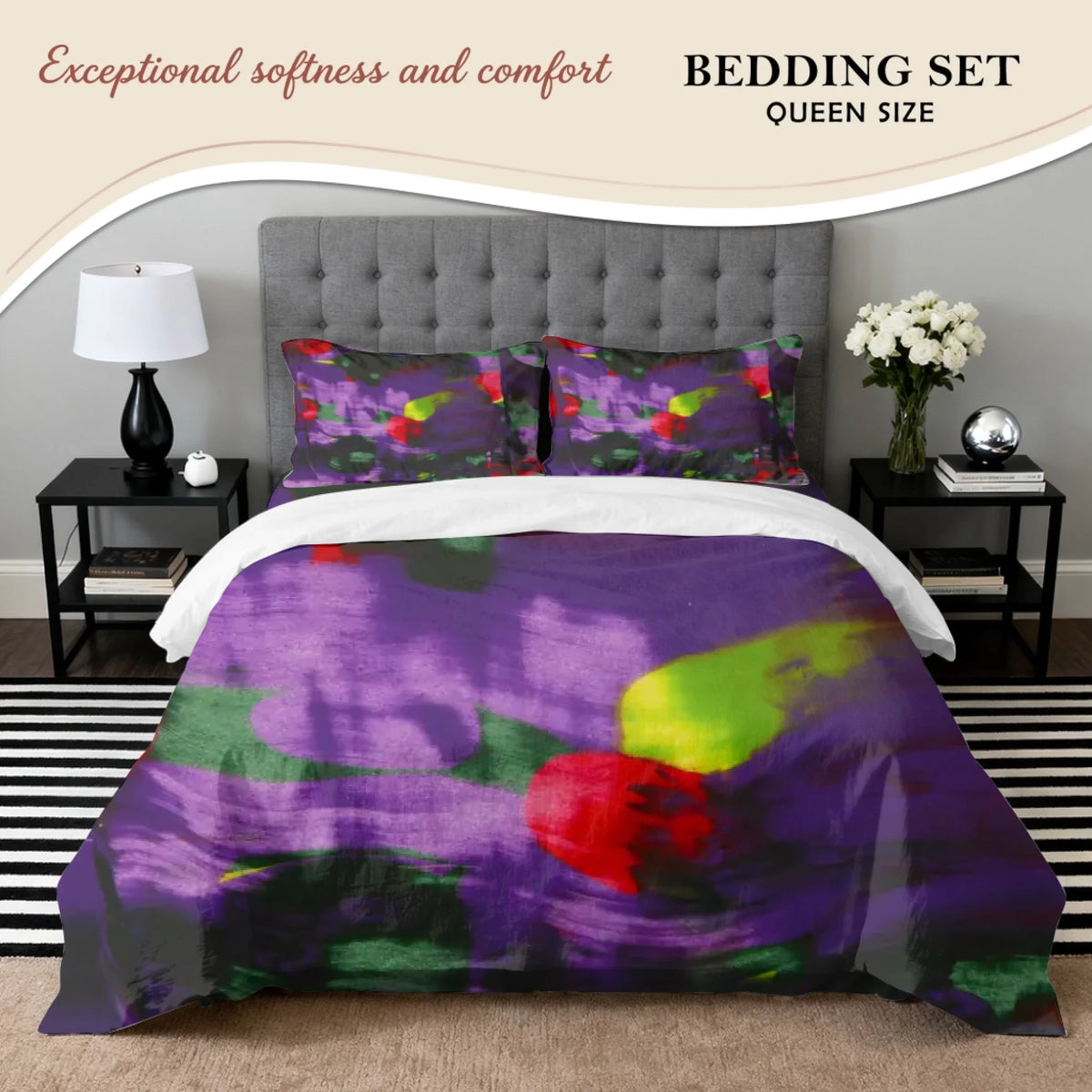 Queen Size Bedding Set, D-2973, Summer 26, Buy as is