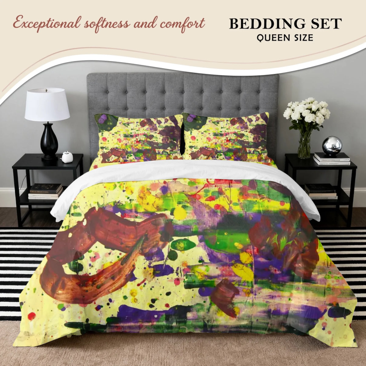 Queen Size Bedding Set, D-2972, Summer 26, Buy as is