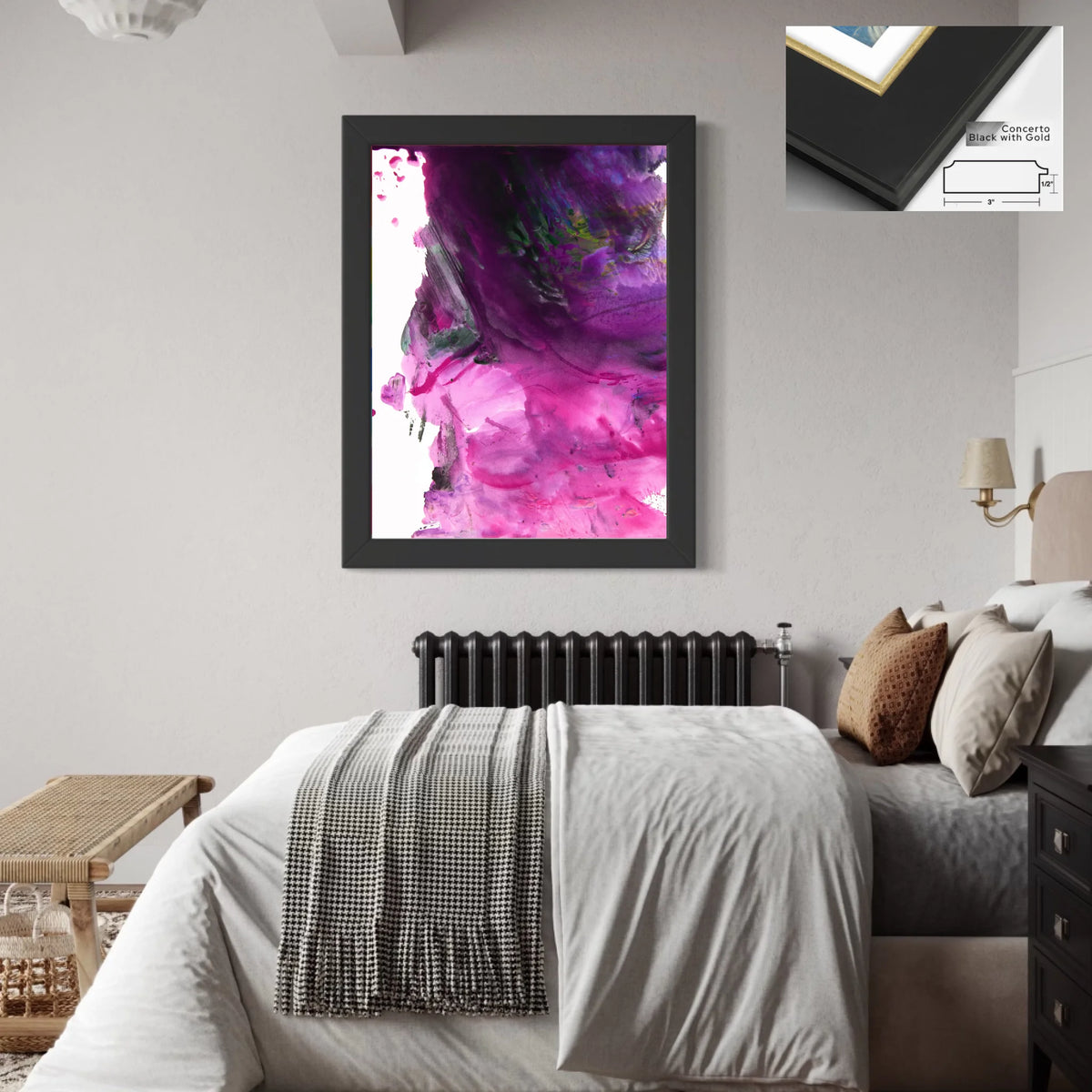 Concerto black with gold 3x1_R3to4_30x40in