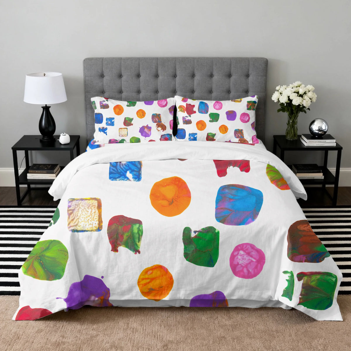 Bedding Set (Duvet cover, 2 pillow cases, and optional flat sheet), Customizable, Summer26