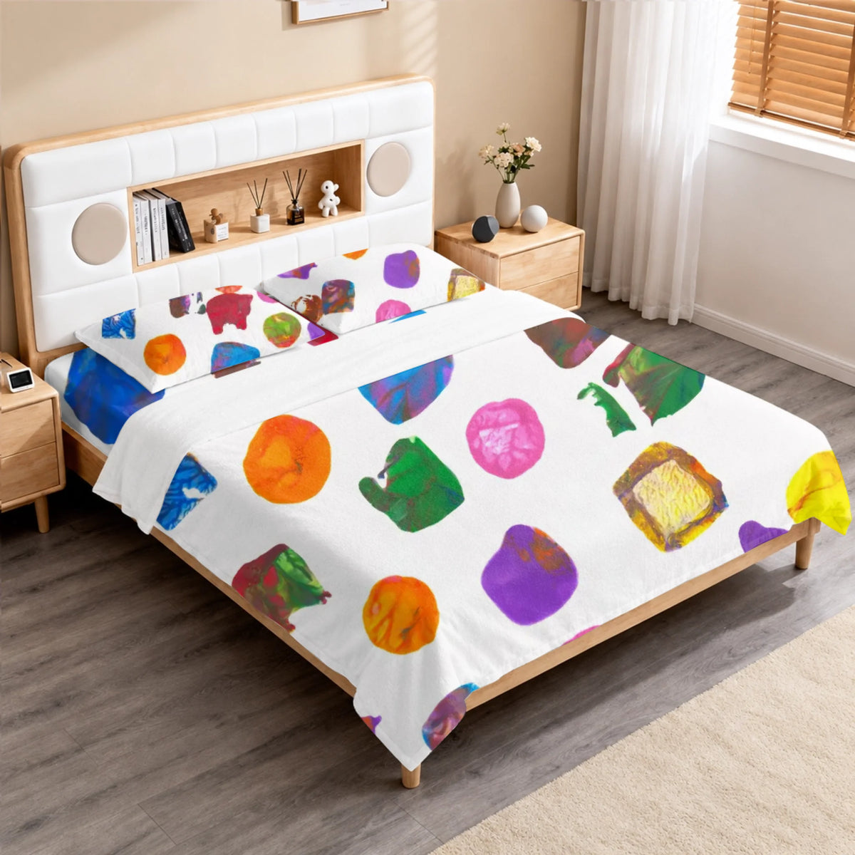 Bedding Set (Duvet cover, 2 pillow cases, and optional flat sheet), Customizable, Summer26