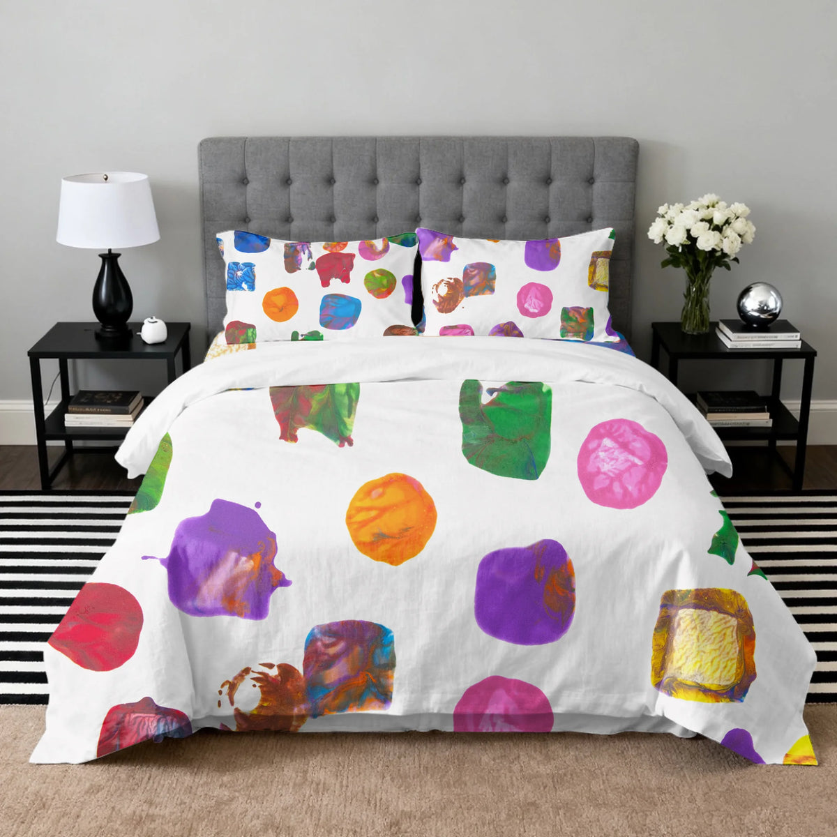 Bedding Set (Duvet cover, 2 pillow cases, and optional flat sheet), Customizable, Summer26