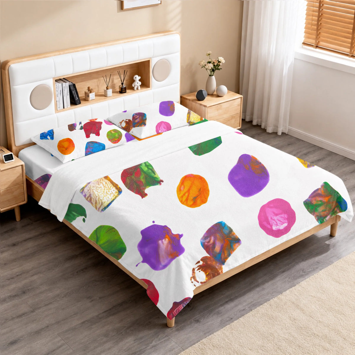 Bedding Set (Duvet cover, 2 pillow cases, and optional flat sheet), Customizable, Summer26