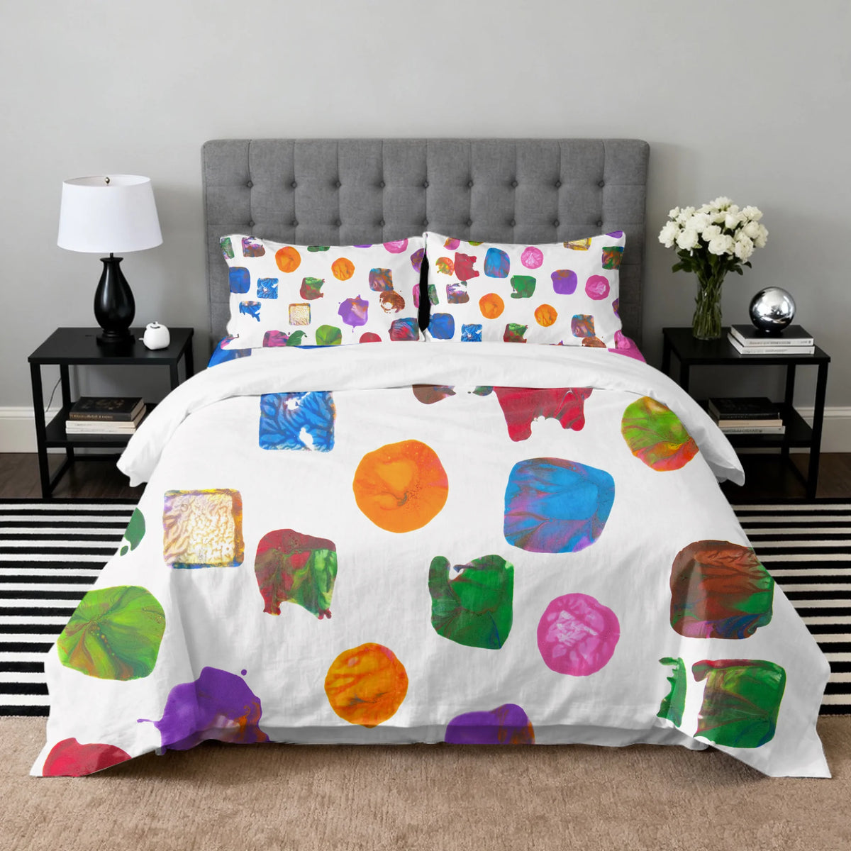 Bedding Set (Duvet cover, 2 pillow cases, and optional flat sheet), Customizable, Summer26