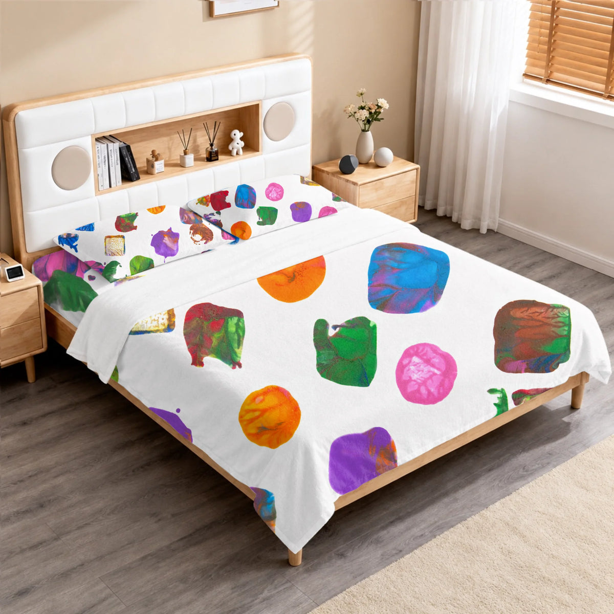 Bedding Set (Duvet cover, 2 pillow cases, and optional flat sheet), Customizable, Summer26
