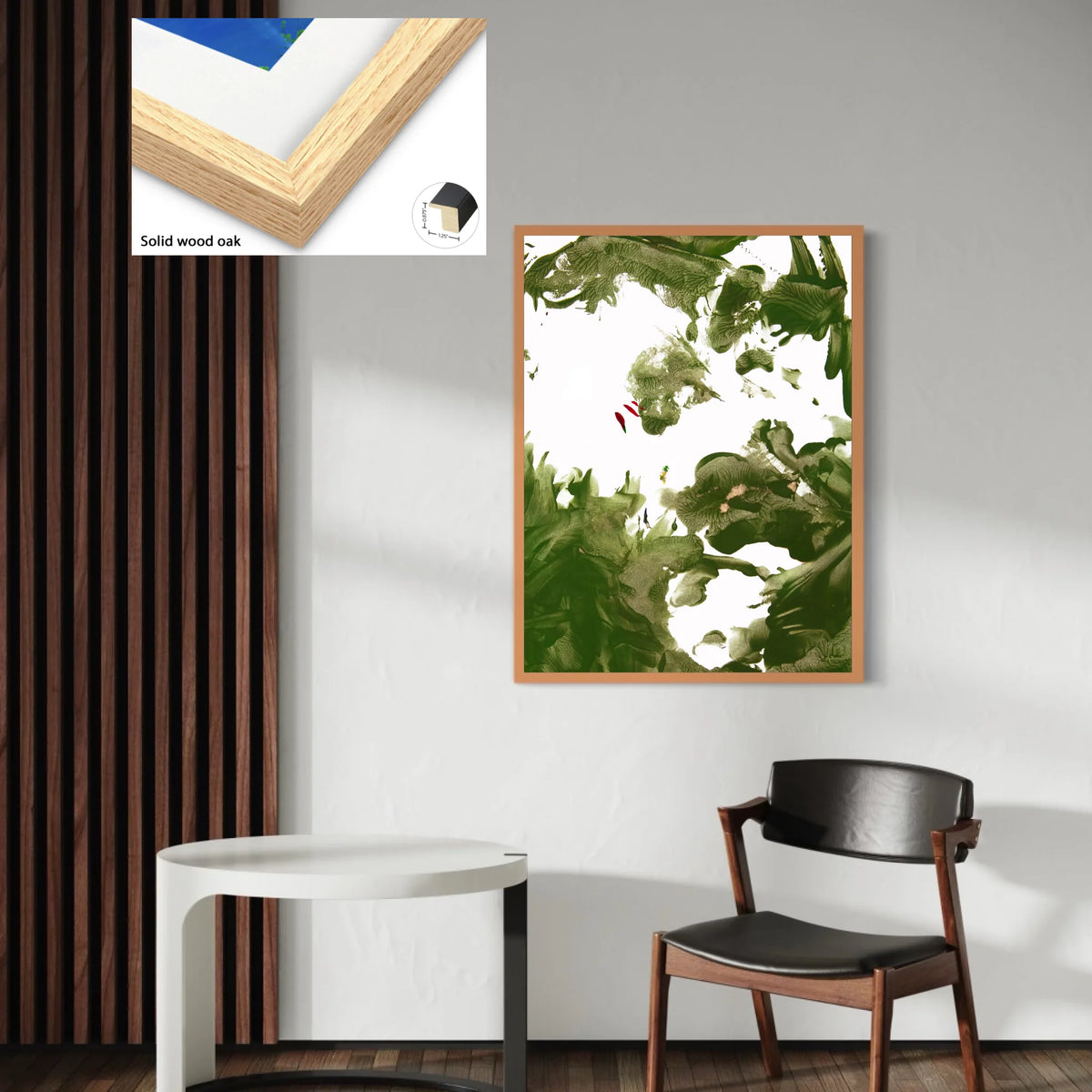 Solid wood oak 1.25x0.875_R3to4_30x40in