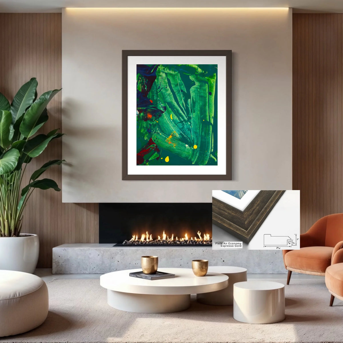 Paper print_Plein air espresso_off white mat 4%22_2.56x1_36x45in