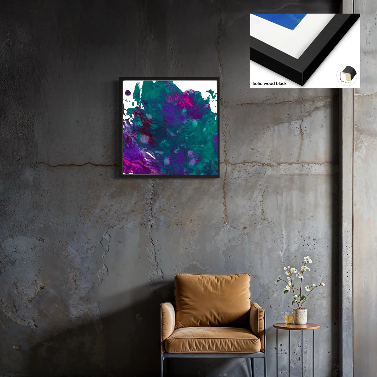 Canvas_solid wood black_1.25x0.875