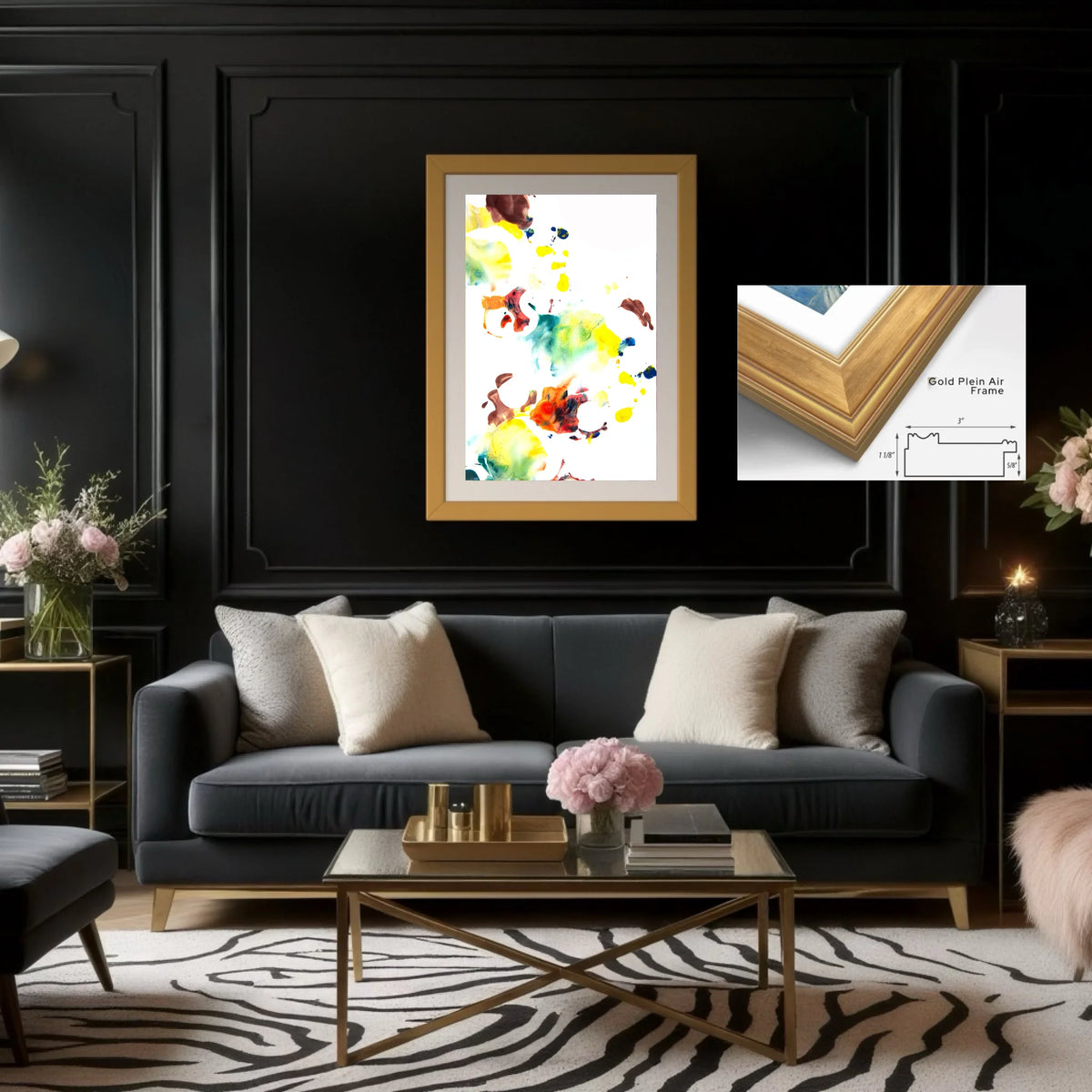 Paper prints_Plein air gold 30x45 in_off white matt 3.5inch_3x1.125