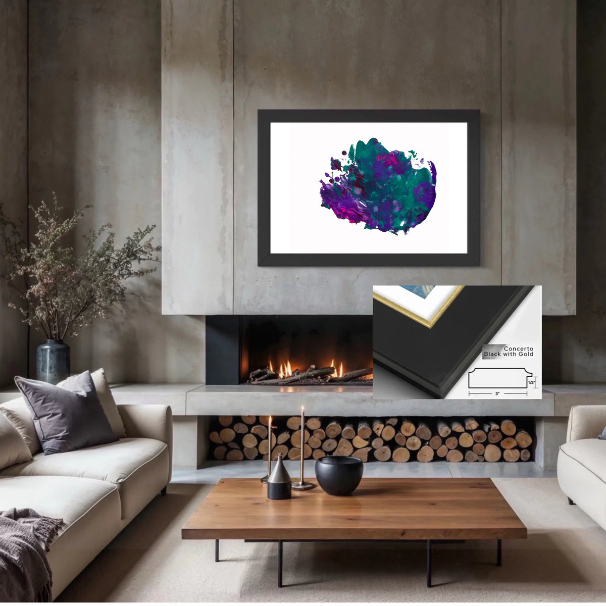MU4A_Concerto_black_with_gold_framed canvas_CP-30x45x0.75-COBG-3x0.9