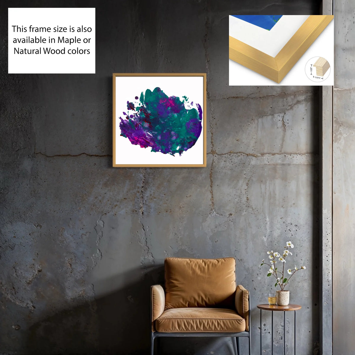 Canvas_solid wood gold 0.875x1.125