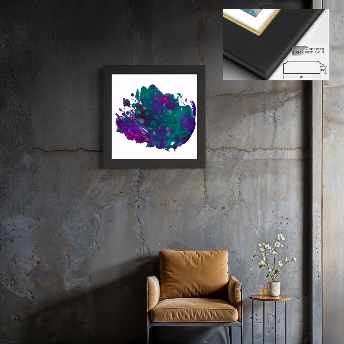 Canvas_Concerto black gold 3 x 0.875