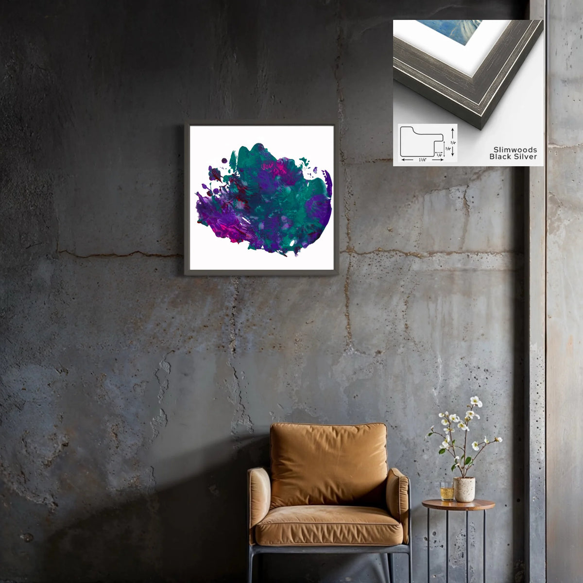 Canvas Slimwood black silver 1.125 x 0.75