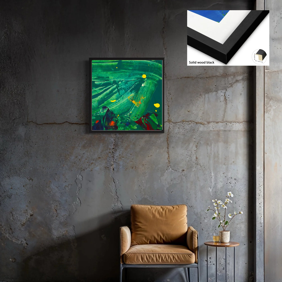 Canvas_solid wood black_1.25x0.875