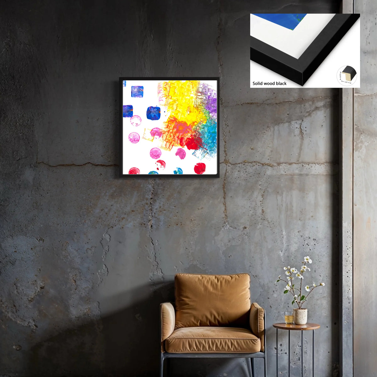 Canvas_solid wood black_1.25x0.875