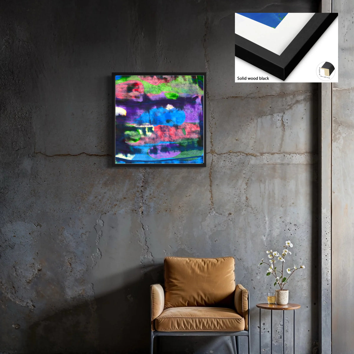 Canvas_solid wood black_1.25x0.875