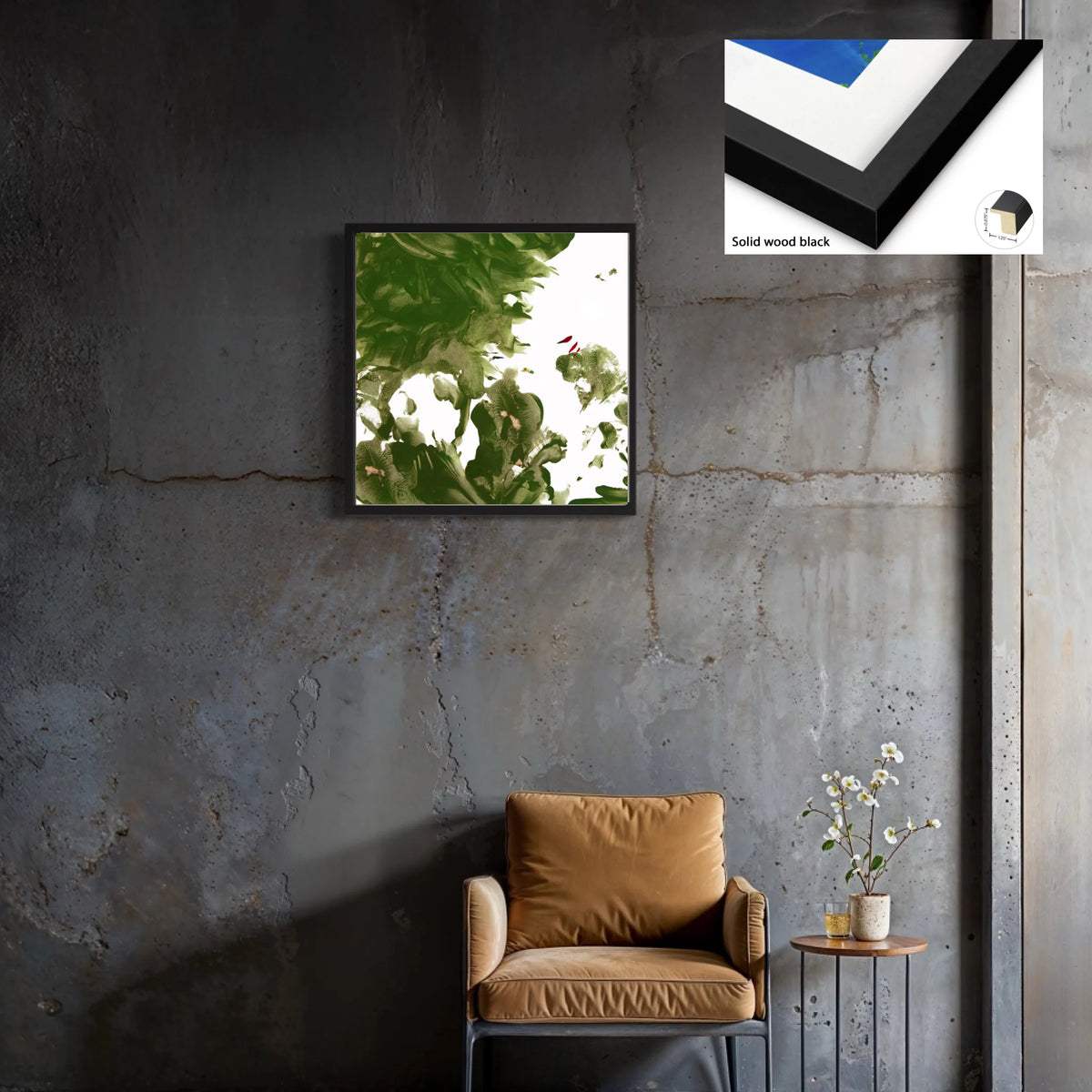 Canvas_solid wood black_1.25x0.875
