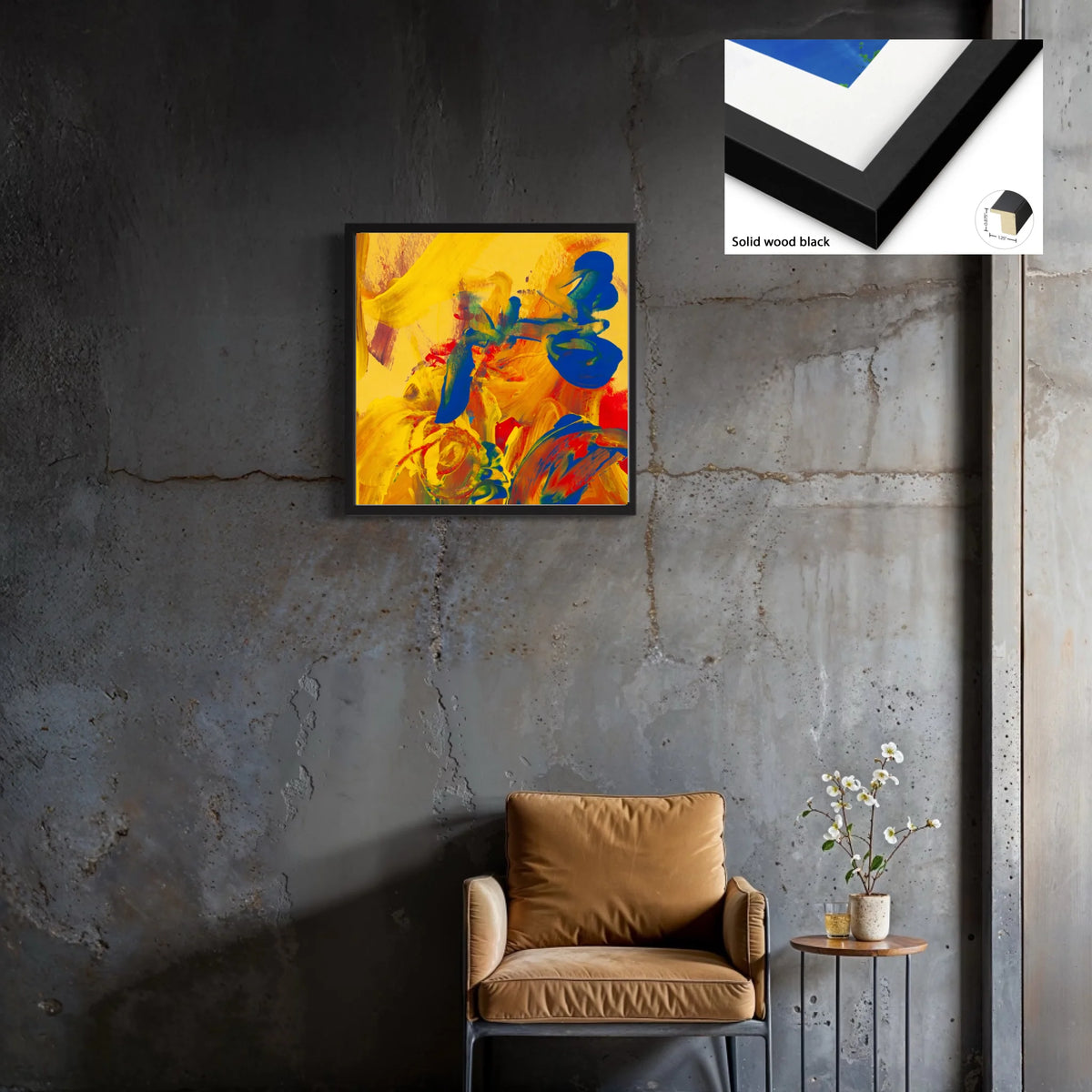Canvas_solid wood black_1.25x0.875