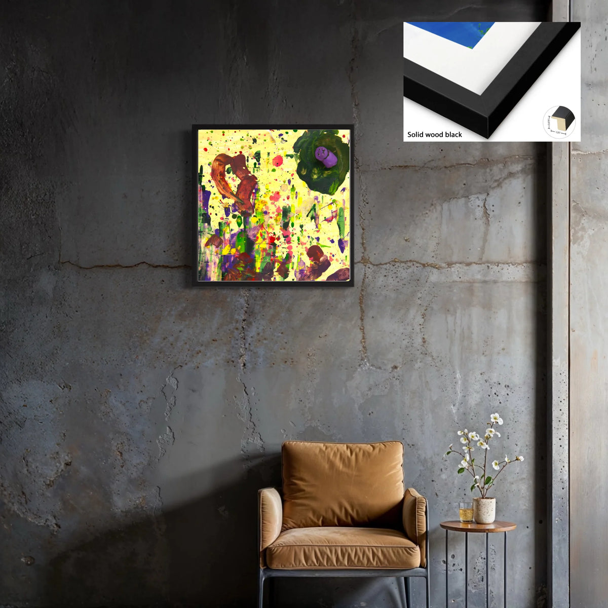 Canvas_solid wood black_1.25x0.875