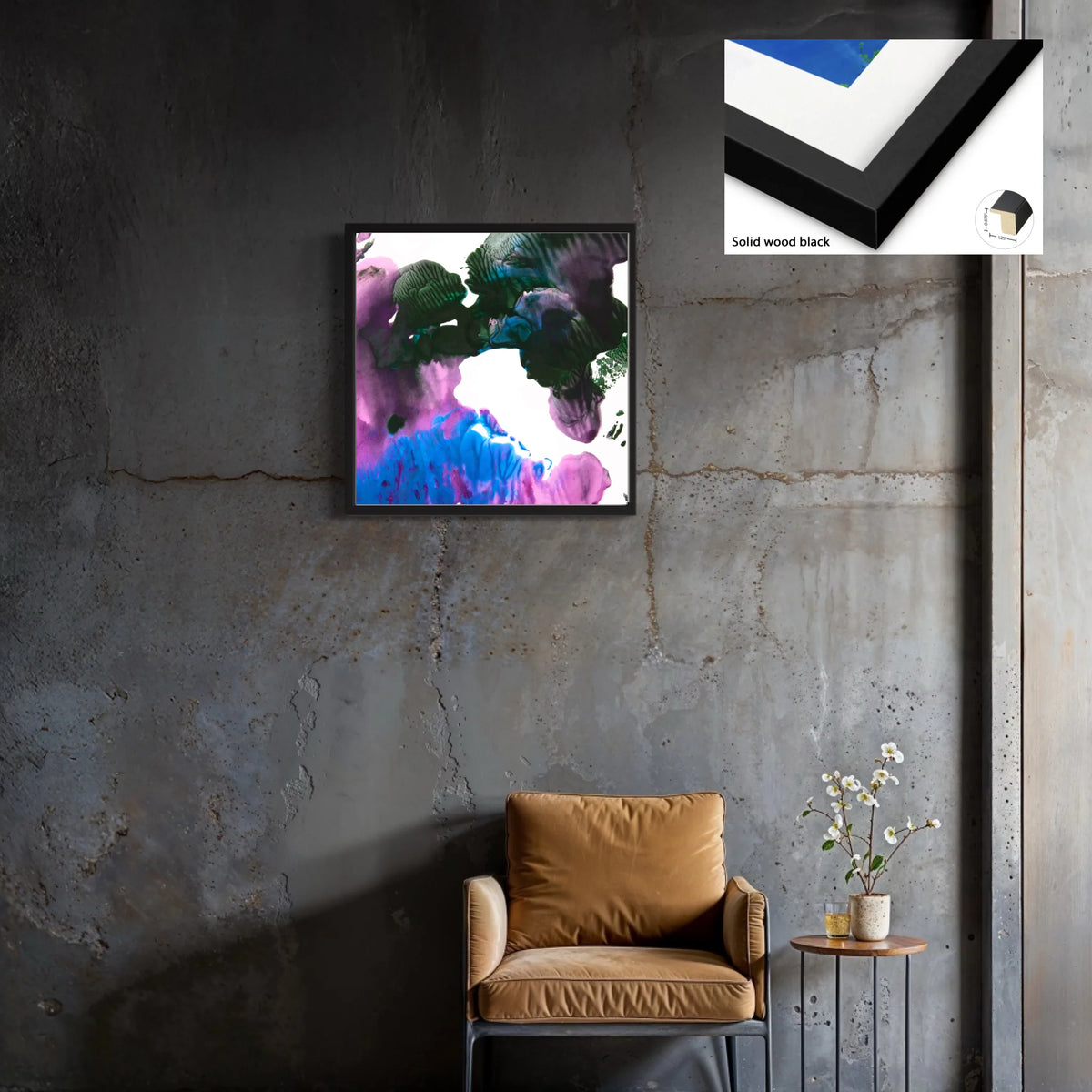 Canvas_solid wood black_1.25x0.875