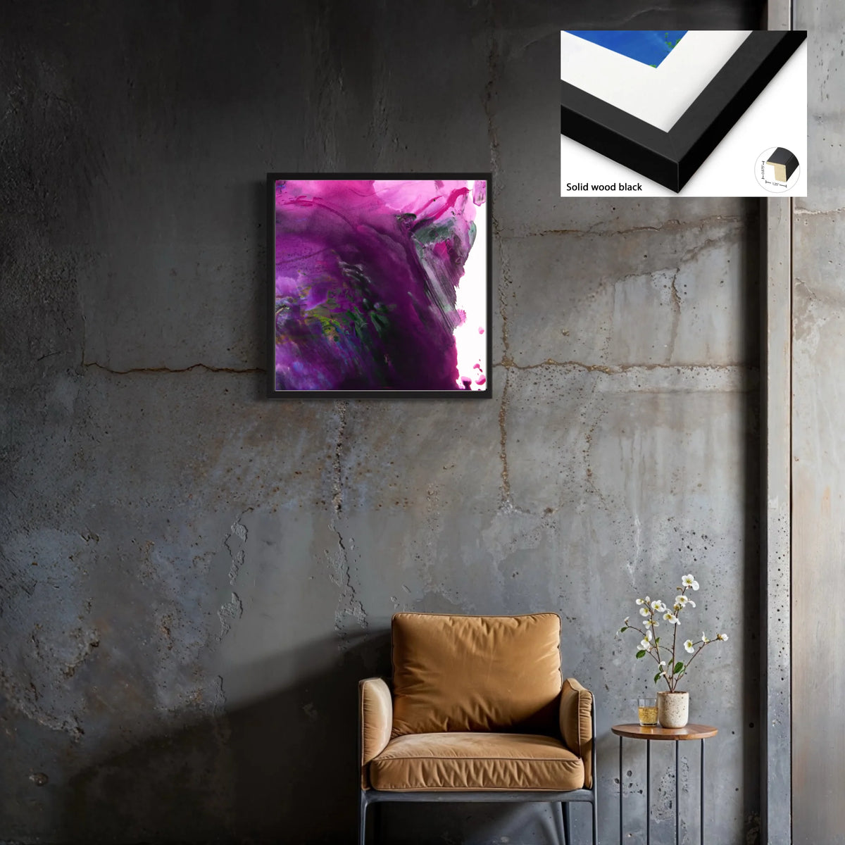 Canvas_solid wood black_1.25x0.875