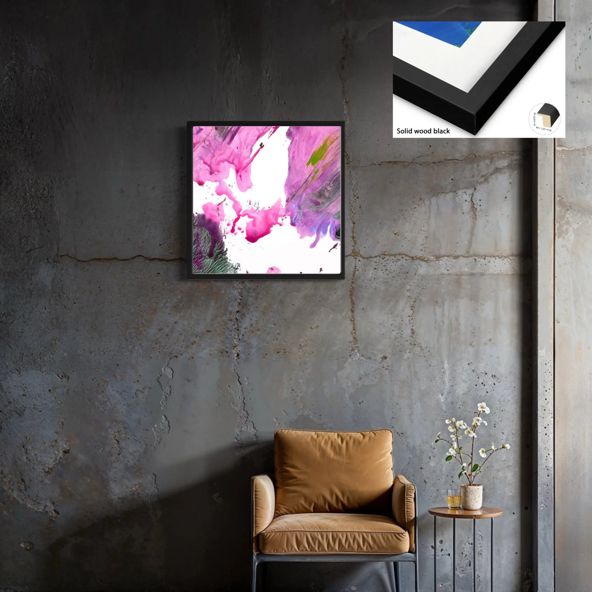 Canvas_solid wood black_1.25x0.875