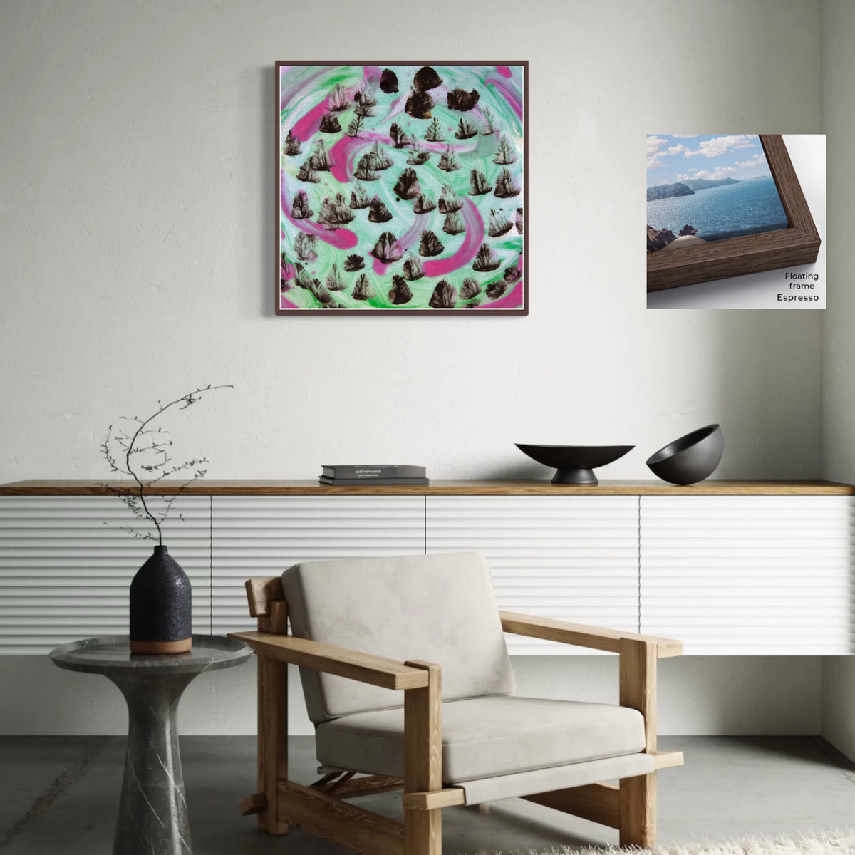 Canvas ratio 1 to 1_Floating_espresso_CP-30x30-FE